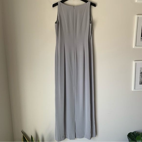 RIMINI Vintage Silver Evening Long Dress Beading embellished Matching Jacket 12 - Picture 13 of 16